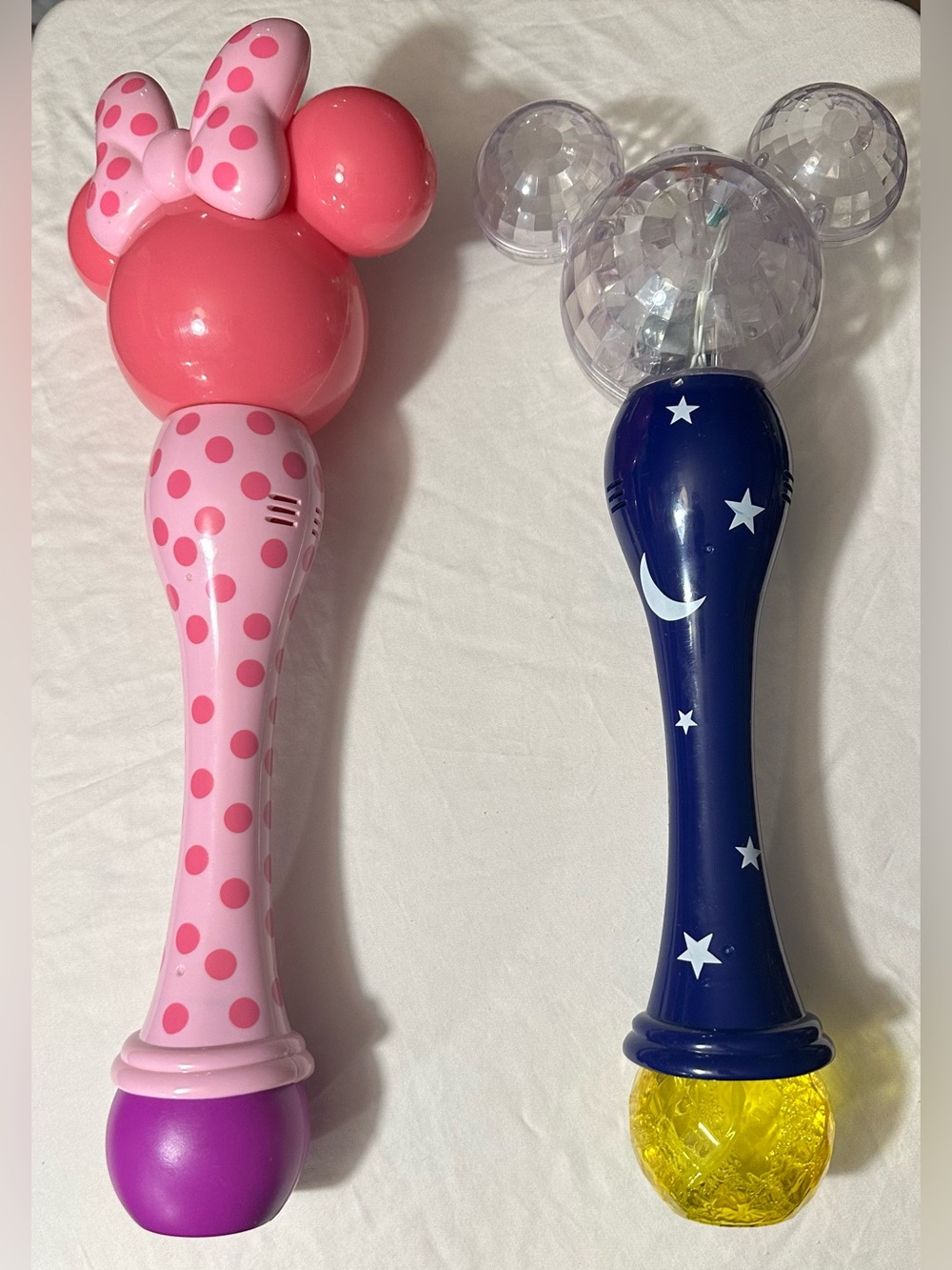 Disney Parks Mickey & Minnie Light Up Bubble Wands Bundle (Works!)